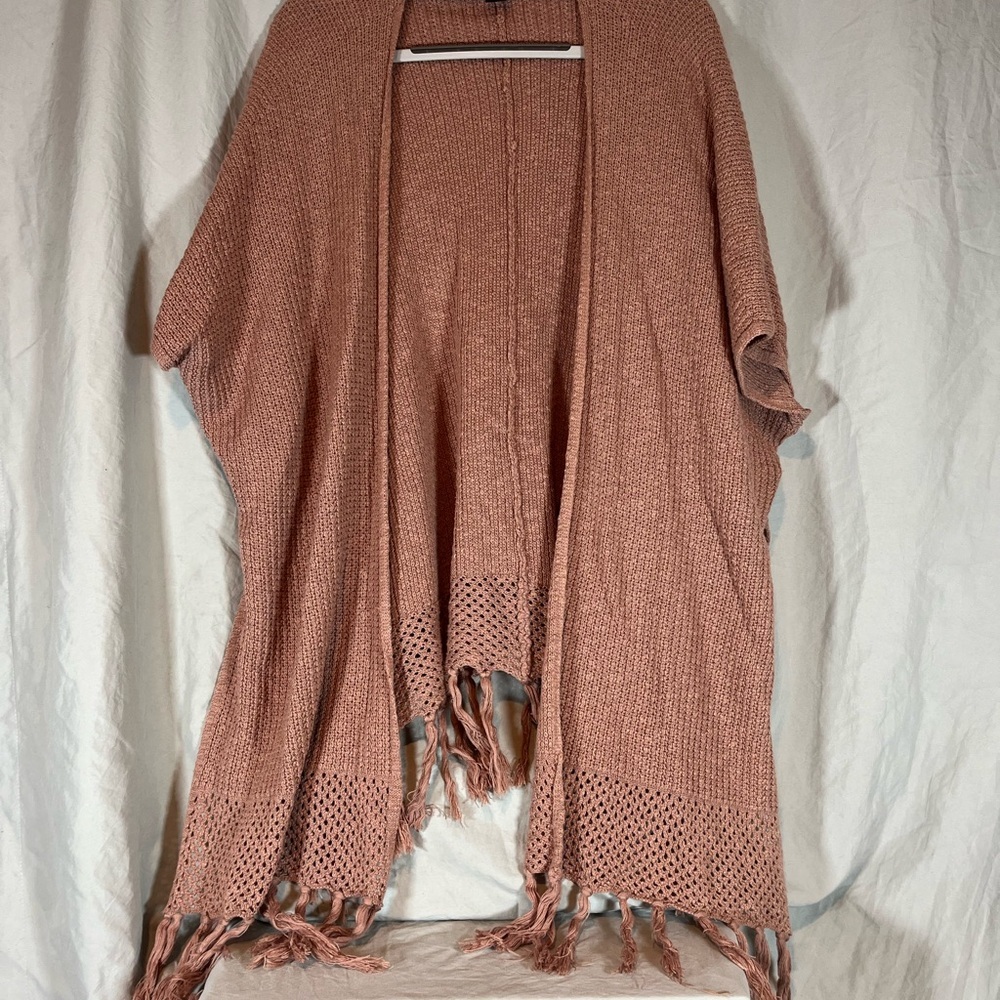 Rue21 Fringe‎ Knit Poncho in Mauve